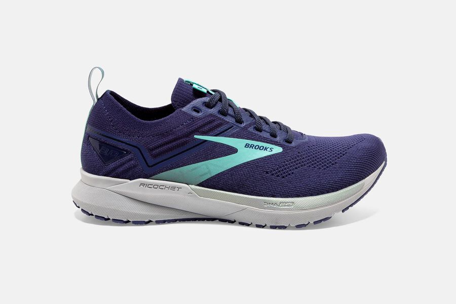 Brooks Ricochet 3 Road Running Shoes Womens - Purple/Turquoise - ZPYRN-0279